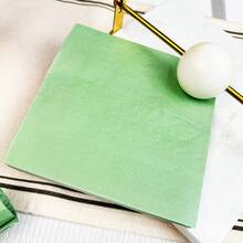 100/60/20pcs 13 * 13 Inch Disposable Green Embossed Napkins, Banquet Decoration Supplies, Birthday Parties, Wedding Banquets, Family Gatherings, Restaurant Decoration Paper - Green - View 7