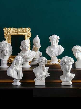 1 stuk mini retro witte hars Griekse mythologie David Apollo Athena sculptuur ornament nagel foto prop display decoratie benodigdheden