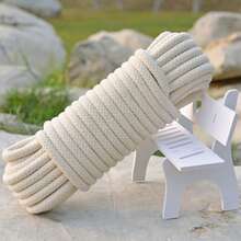 Premium Cotton Rope, Strong And Durable, Waterproof And Windproof, Suitable For Indoor And Outdoor Activities, Handicrafts, Camping, Gardening, DIY Projects, Available In 39.4 Inches/19.7 Inches - White - View 11