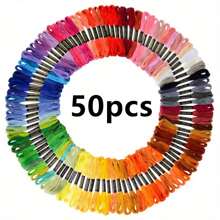 24pcs/36pcs/50pcs/100pcs/150pcs/200pcs/250pcs/300pcs/447pcs Colors High Quality Color Embroidery Thread Cross Stitch Thread, Sewing Thread DIY Handicraft Thread, Handmade Embroidery Thread Hand-Woven Friendship Bracelet String For DIY Needlework(Random Color)