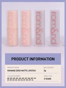 Rom&nd Romand ZERO MATTE LIPSTICK, Suitable For Daily Use - 18 TANNING RED - View 10