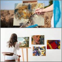 8pcs Small Painting Canvas Panels(5.11X7.08,5.9X5.9,5.9X7.8,7.08X9.44INCH), Square Canvas Boards For Painting, White Blank Flat Canvas Boards For Acrylic, Oil Paints,Back To School,School Supplies