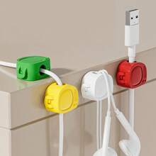 Desktop Cable Organizer Cable Holder Wire Clips Charger Line Winder Clamp Fixing Card For Phone/Data Cable Management - Multicolor - View 3