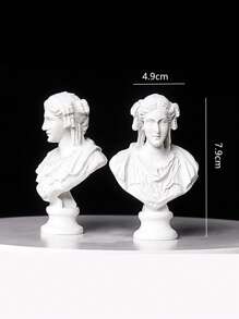 1 pieza Escultura de resina blanca miniatura y retro de mitología griega de David, Apolo o Atenea, para decoración, soporte de fotos o accesorios