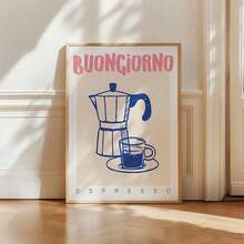 1幅/3幅墙面艺术海报,可选画框,现代复古风格,意大利面、咖啡、浓缩咖啡主题帆布画,适用于办公室、厨房、家居装饰 - 彩色 - 查看 7