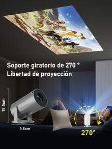 Professional 4k HD Android Wifi Led Projector, JMMO Wireless Wi-Fi Projector, Portable Projector With Full HD 1080P, Movie Projector Compatible With IOS/Android Phone/Tablet/Laptop/PC/USB Drive/DVD For Outdoor, Home, Meeting - Grey - View 5