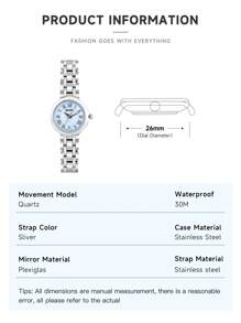 Folli Follie Relógio feminino com 4 peças, conjunto de brincos e colar, relógio de pulso feminino de quartzo, relógio elegante para mulheres, colar de estrela, brinco de estrela, anéis de dedo de noivado, conjunto de presente