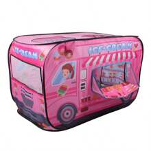 1 pieza Juguete tipo carpa con forma de helado rosa, casa de juego para niños y niñas, material de poliéster duradero, carpa de juego divertida para niños, mejor regalo de cumpleaños/festividad, juguete de playa