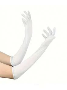 D EXCEED 1Pair Long Black Opera Gloves For Women, 1920s Satin Stretchy Elbow Length Party Gloves Costumes Bridal Costume Party Makeup Party Halloween - Multicolor - View 21