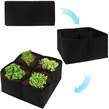 4/8 rejillas Bolsas de cultivo de vegetales: diseño de divididor de espacio grande, material de fieltro no tejido, duradero, adecuado para jardín, balcón, azotea, patio, patio trasero, bolsas para vegetales y frutas