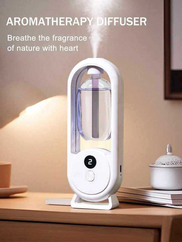 Difusor de aromaterapia avanzado, humidificador de aromaterapia automático doméstico USB, máquina de aromaterapia por pulverización de hotel, desodorante y expansor de fragancia para baño, purificador de aire eléctrico, recargable, con luces de ambiente de color, adecuado para dormitorio, sala de estar, escritorio, habitación grande, habitación de mascotas, hotel, automóvil, con 5 modos de funcionamiento y 6 tipos de aceites esenciales aromáticos para elegir