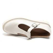Mary Jane Shoes Style, With Cutout Design And Buckle Strap - Beige 1781 - View 3