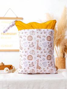 1个防水干湿两用袋，可水洗尿布袋，适合旅行、婴儿车、日托、婴儿尿布、瑜伽、海滩、泳池、湿泳衣等。 - 彩色 - 查看 4