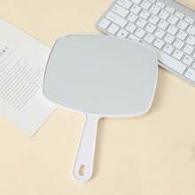 1pc Handheld Makeup Mirror, Multi-Function Portable Hanging Solid Color High Definition Beauty Cosmetic Mirror Home Decor Back To School Room Decor School Supplies