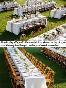1pc, 59*102.3 Inch White Suitable Rectangular Tablecloth Table Cover, 59*82.6 Inch Polyester Polyester Washable Trade Show Table Cover For Rectangular Folding Table, Craft Fair, Display, Party, Wedding Reception, Wedding, Event, Party, Ceremony ,Halloween,Christmas,Buffet,Birthday,Decorative Fabric,Reception,Restaurant,Outdoor Event Camping,Banquet Daily Use