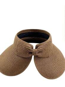 Faltbarer Sommerhut aus Stroh, leerer Oberteil, tragbarer Sonnenhut für Outdoor, großer Rand, Strandhut