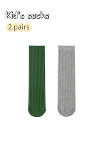 2 pares de calcetines elásticos a media pantorrilla de color caramelo para niñas, para primavera/verano