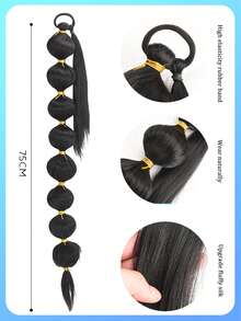 Parrucca con coda di cavallo sintetica, stile principessa Jasmine con treccia a lanterna, treccia spessa, parrucca con coda di cavallo lunga per acconciature da performance