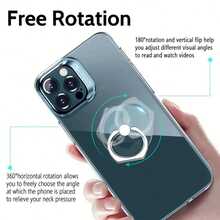 2pcs/5pcs Acrylic Phone Ring Holder Stand, Waterproof 360° Rotatable Stand With Vertical Flip, For Smartphones Compatible With IPhone, Android Phone, Gift For Birthday, Family, Friends Finger Ring Holder, Phone Grip, Phone Accessories - Multicolor - View 4