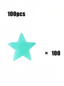 100 piezas de pegatinas de estrellas que brillan en la oscuridad - Reutilizables, decoraciones de pared y techo autoadhesivas de plástico, adecuadas para dormitorios y salas de estar, superficie mate multicolor, sin necesidad de baterías, diseño clásico para decoración del hogar de niñas, adhesivo de pared para decoración del hogar