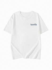 200g Pure Cotton T-Shirt 2025 Summer Ladies New Short Sleeve Pure Cotton Holiday Pattern Short Sleeve Round Neck Couple Wear Small Shirt Tops