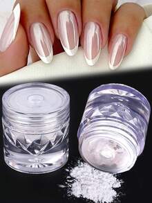 0.5g/Box Glazed Donut Pearl Chrome Powder, 1 Pack Chrome Nail Powder, Transparent Aurora Chrome Nail Powder, High Gloss Pearl Holographic Iridescent Metallic Pigment