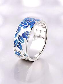 1 Stück romantischer 925er Sterlingsilber Blumenring für Frauen, Partygeschmuck, hochwertiger Schmuck