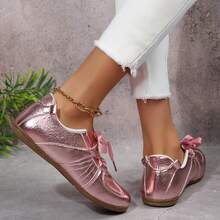 Shoes For Women Soft Cushioned Walking Trainers With Lace-Up Design - Hồng - Xem 5