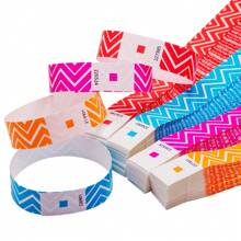 100/400pcs New Striped Paper Wristbands, Fluorescent Color Wristbands With 6-Digit Serial Number, Lightweight Event And Party Accessory For Clubs, Concerts, Festivals, Assorted Colors Disposable Wristbands, Enhance And Style For Christmas, Halloween, Weddings, Mother's Day, Etc.