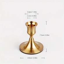 2pcs Gold Conical Candle Holders, Suitable For Tabletop Decor, Wedding Ceremony, Home Decoration, Christmas Decor, Room Decoration, Gifts