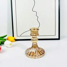 1 Piece/2 Pieces Pole Candle Holder Vintage Creative Glass Candle Holder Wedding Party Potluck Holiday Long Pole Candle Base Decoration Ins Ornament