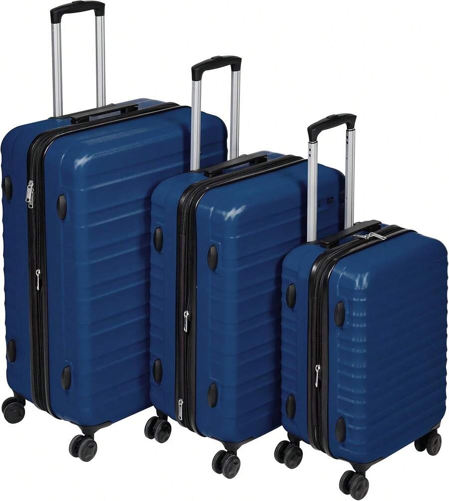 Hardside Luggage ABS Hard-Shell Spinner/Suitcase With 4 Wheels, 3 Piece Set (55, 68, 78 Cm), Navy Blue - Navy Blue - View 1