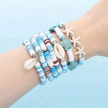 500pcs 6mm Blue & White Acrylic Pearl Beads, Suitable For DIY Jewelry, Christmas Decor, Party Decor, Necklaces, Bracelets, Earrings And Hair Accessories