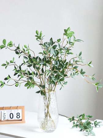 4PCS 28.74" Artificial Banyan Tree Branches With Leaf Artificial Greenery Stems Faux Olive Branches For Vase Filler Dried Artificial Twigs