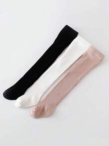 3 Pares de Meia-calça Infantil, Adequada para Usar com Saias na Primavera e no Outono
