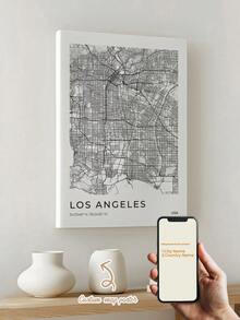 1pc Modem Style Personalized City Country Coordinates Map Gift Canvas Poster Wall Art, Custom Cover Poster For Home Decor, Canvas For Living Room Bedroom Kitchen Game Room Home Decor,  Perfect Gift And Decoration, Frameless / Inner Frame Gift - 彩色 - 查看 17