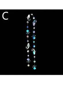 1pc Mermaid Pennant Banner, Glittering Mermaid Style Pennant, Novel Design, Great For Home Decor, Party, Birthday, Photo Backdrop, Suitable For Various Festivals, Gatherings, And Seasons