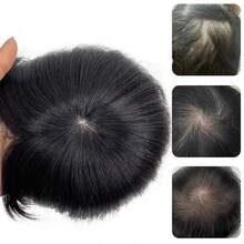 Synthetic Fake Fringe Bang Closure Hair Clip In Front Neat Bang Extensions Natural Invisible False Bangs Cover White Hair - Black - View 6