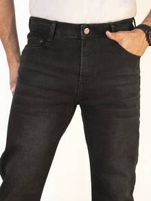 Praga Men CK Jeans de diseño clásico para hombres, Jeans Básicos de Trabajo, Jeans para Hombre,Men's Classic Regular Jean, Jean de Corte Holgado, Pantalón de Mezclilla, Diseño Clásico Y Chic Para Negocios, Vaqueros de moda para hombre, vaqueros slim fit casuales y versátiles, Hombres Jeans rectos con bolsillo oblicuo delgado, Jeans de mezclilla para caballero corte Contemporáneo - Negro - Ver 2