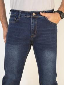 Praga Men CK Jeans de diseño clásico para hombres, Jeans Básicos de Trabajo, Jeans para Hombre,Men's Classic Regular Jean, Jean de Corte Holgado, Pantalón de Mezclilla, Diseño Clásico Y Chic Para Negocios, Vaqueros de moda para hombre, vaqueros slim fit casuales y versátiles, Hombres Jeans rectos con bolsillo oblicuo delgado, Jeans de mezclilla para caballero corte Contemporáneo - Azul medio - Ver 2