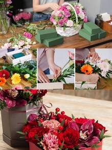 20pcs/10pcs/8pcs/1pc/2pcs/4pcs/6pcs 5.51in X 3.14in X 1.77in - Wet & Dry Flower Foam Bricks, Green Polystyrene Foam Blocks For Flower Arrangement, Plant Decor And Crafts, Suitable For Wedding Decor, Bridal Backdrop, Wedding Arch, Table Centerpieces, Bouquet Filler, Also Applicable For Christmas, Halloween, Thanksgiving, Back-To-School, Valentine's Day, Teacher's Day, Mother's Day