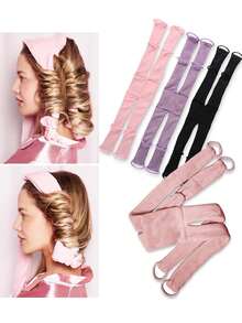 1 pieza Rizador de pelo plegable suave 4 en 1, que crea peinados con ondas grandes y pequeñas, rizador de pelo sin calor para rizos durante la noche, rizadores de pelo sin calor para dormir, set de cintas rizadoras suaves sin calor con clip para rodillos de pelo para look de soplado, herramientas de peinado, accesorios para el cabello - Multicolor - Ver 2