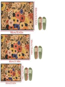 1pc [5mm Thick Anti-Slip] Spring&Summer Floral Patterned Doormat, Farmhouse Style Indoor/Outdoor Non-Slip Rug | Durable Polyester Material | Anti-Slip, Easy To Clean, Dirt-Resistant, Machine Washable | Entryway And Home Decor - Suitable For Room Decor, Small Carpet, Living Room Carpet, Bedroom Carpet, Kitchen Carpet, Bathroom Carpet, Area Rug - All Season Use, Holiday Decoration