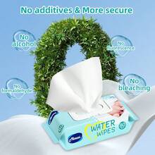 Mioszzi Baby Cleaning Wet Wipes 80pcs,Pure Water, Baby Wet Wipes, Gentle Baby Wipes For Youngsters,Thick & Moist For Newborns & Delicate Skin Care;600+ Count Ultra Soft For Face, Hands & Bottom Clean-2/8/10/12/20 Packs - White - View 4