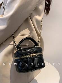 Tas Mini Ringan, Tas Rantai, Tas Quilted, Cocok Untuk Anak Perempuan, Mahasiswi dan Wanita Kantoran, Sempurna Untuk Kantor, Universitas, dan Tempat Kerja. - Hitam - View 5