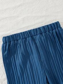 Boy's Fashion Short Sleeve Shirt & Shorts 2pc Set - Royal Blue - View 3