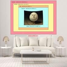 1pc Abstract Egg Person Printed Tapestry, Wall Decor, Ins Style, Polyester Tapestry, Living Room Bedroom Office Wall Decoration, College Dorm, Home Decor Party, Rectangular Hanging Kitchen Wall Decor With Drape, Comes With 3 Wall Nails And 2 Clips