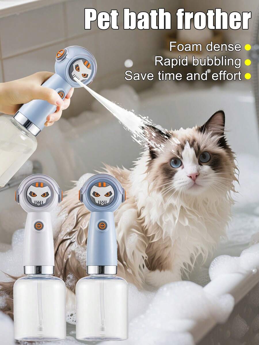 جهاز تفريغ رغوة جديد للحيوانات الأليفة، صانع رغوة كهربائي لشامبو القطط والكلاب، تشغيل بلمسة واحدة، إنتاج رغوة تلقائي، فقاعات دقيقة للتنظيف الشامل، حجم رغوة قابل للتعديل، منخفض الضوضاء، صديق للحيوانات الأليفة