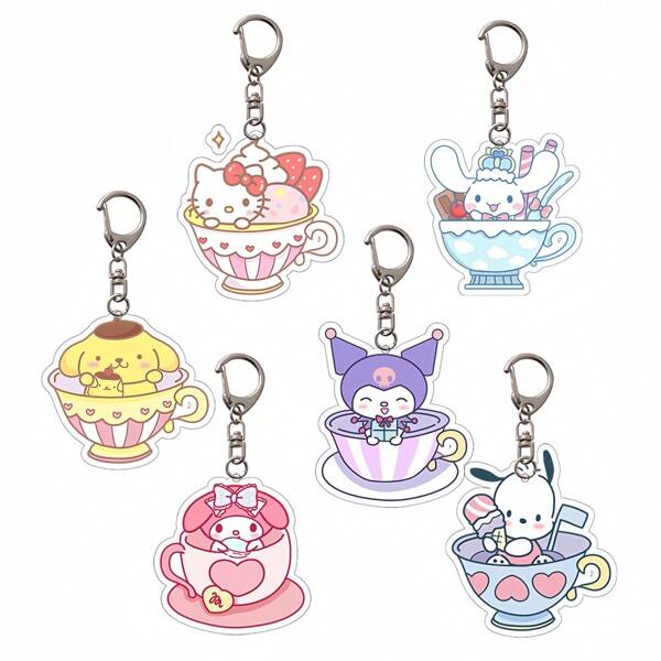 1pc Mini Hello Kitty Series Unique Kawaii Japanese Style Keychains, Suitable For Keychains, Cartoon Backpack Decoration, Car Keys, Gift For Holiday, Family Party, Birthday Events Some Accessories Or Colors May Be Random] Mother's Day Graduation