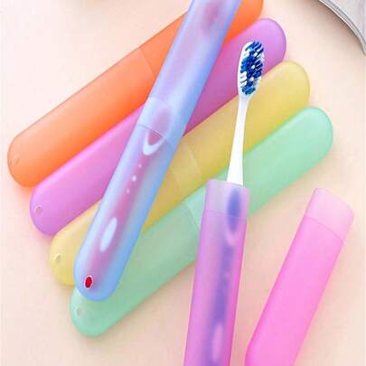 1/4 Pack Travel Size Toothbrush Case - Stylish Portable Plastic Storage Box To Hold Toothbrush Heads, Great For Daily Use And Travel - Ideal Gift For Christmas, Thanksgiving, New Year And Valentine's Day - Available In Multiple Colors To Suit Your Style And Enhance Your Travel Experience